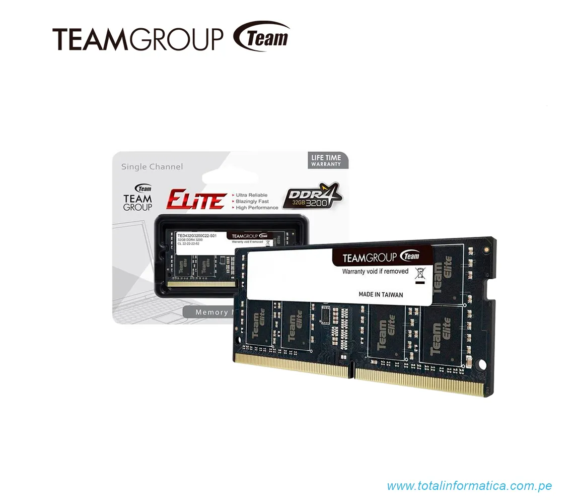  MEMORIA SODIMM TEAM GROUP 32GB ELITE DDR4 3200MHZ TED432G3200C22-S01   - imagen 2
