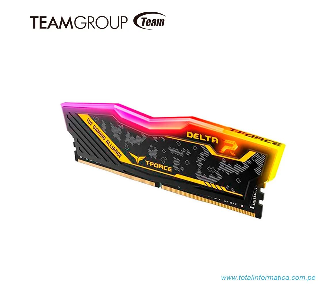 MEMORIA RAM T-FORCE 16GB DDR4 DELTA R TUF YELLOW 3200MHZ TF9D416G3200HC16F01 - imagen 2