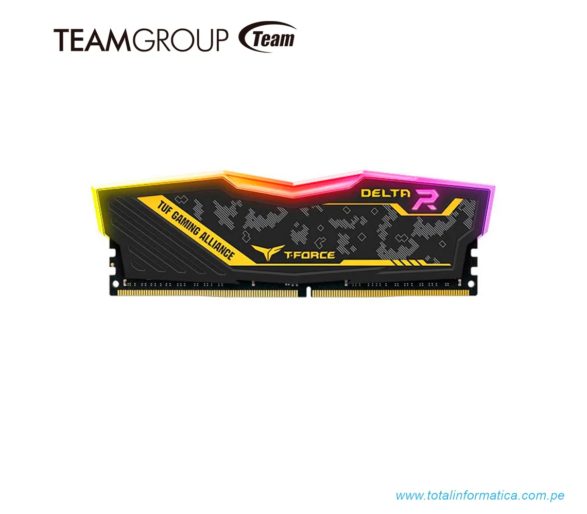 MEMORIA RAM T-FORCE 16GB DDR4 DELTA R TUF YELLOW 3200MHZ TF9D416G3200HC16F01 - imagen 1
