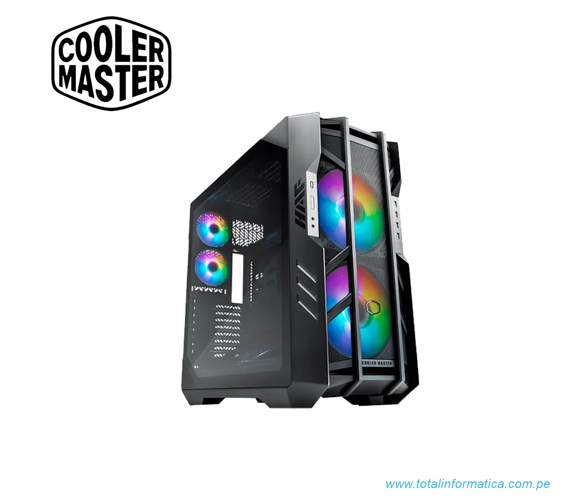 GABINETE COOLER MASTER HAF 700 TITANIUM GREY C/VENTANA TRANSP. ACERO - imagen 1