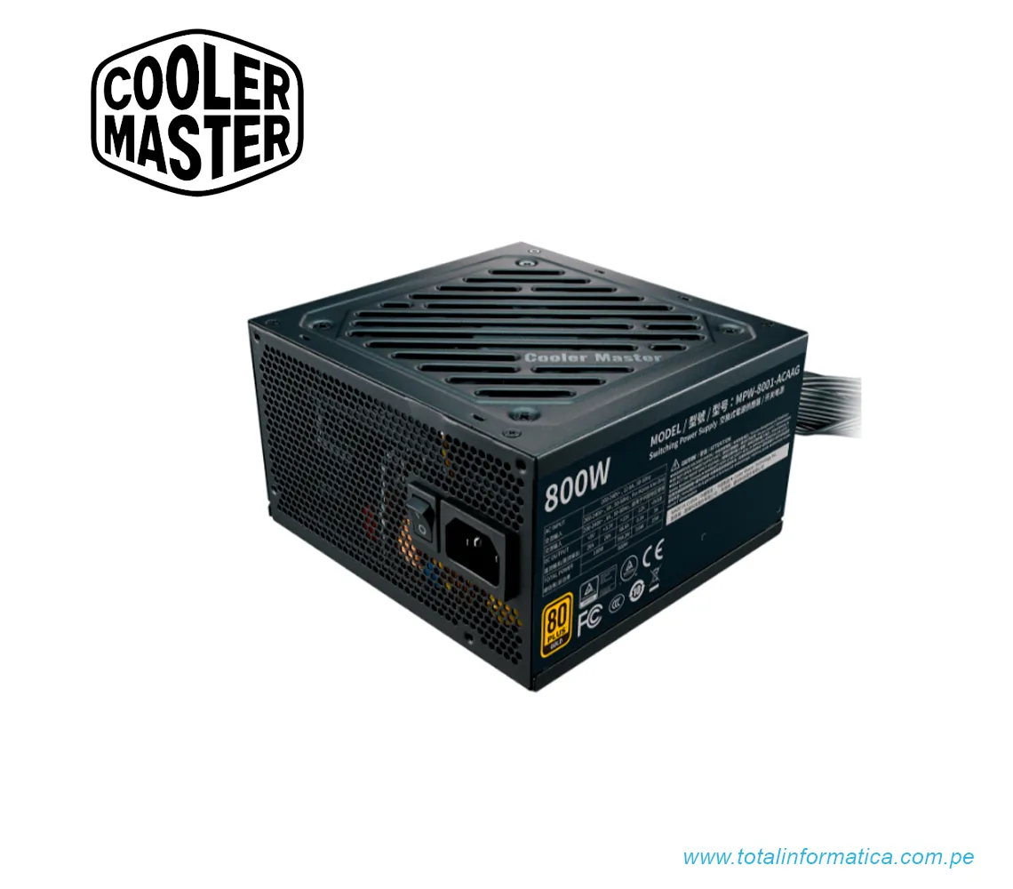 FUENTE DE PODER COOLER MASTER G800 GOLD 80 PLUS GOLD ATX-NO MODULAR - imagen 3