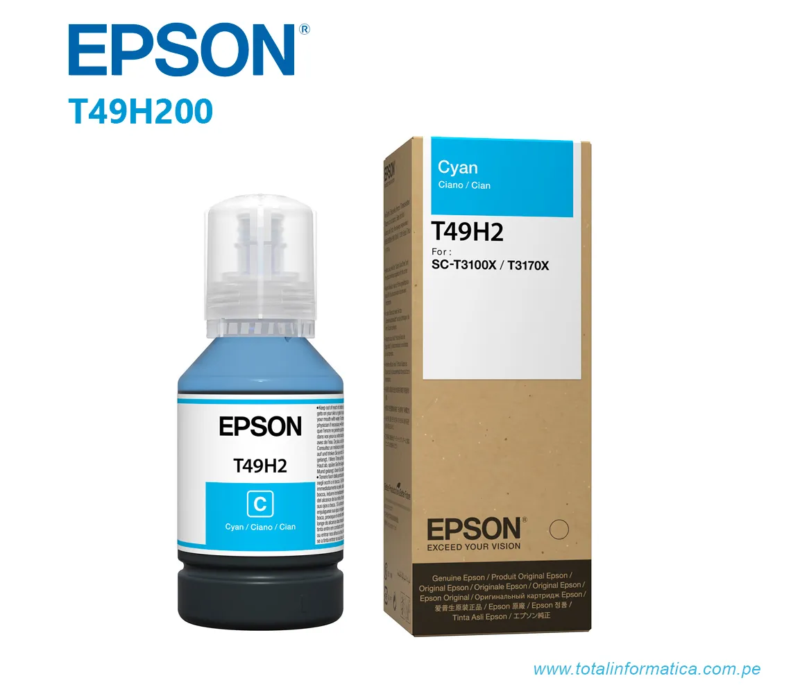 TINTA EPSON T49H200  CIAN ,  SURECOLOR T3170/T3100X,  140ML - imagen 1