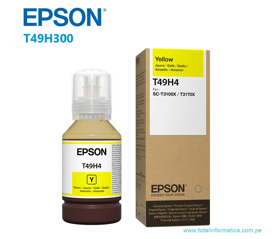 TINTA EPSON T49H400  AMARILLO ,  SURECOLOR T3170/T3100X, 140ML - imagen 1
