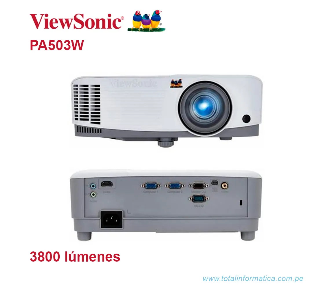 PROYECTOR VIEWSONIC PA503W 3D READY, 3800 LÚMENES, HDMI, USB - imagen 2