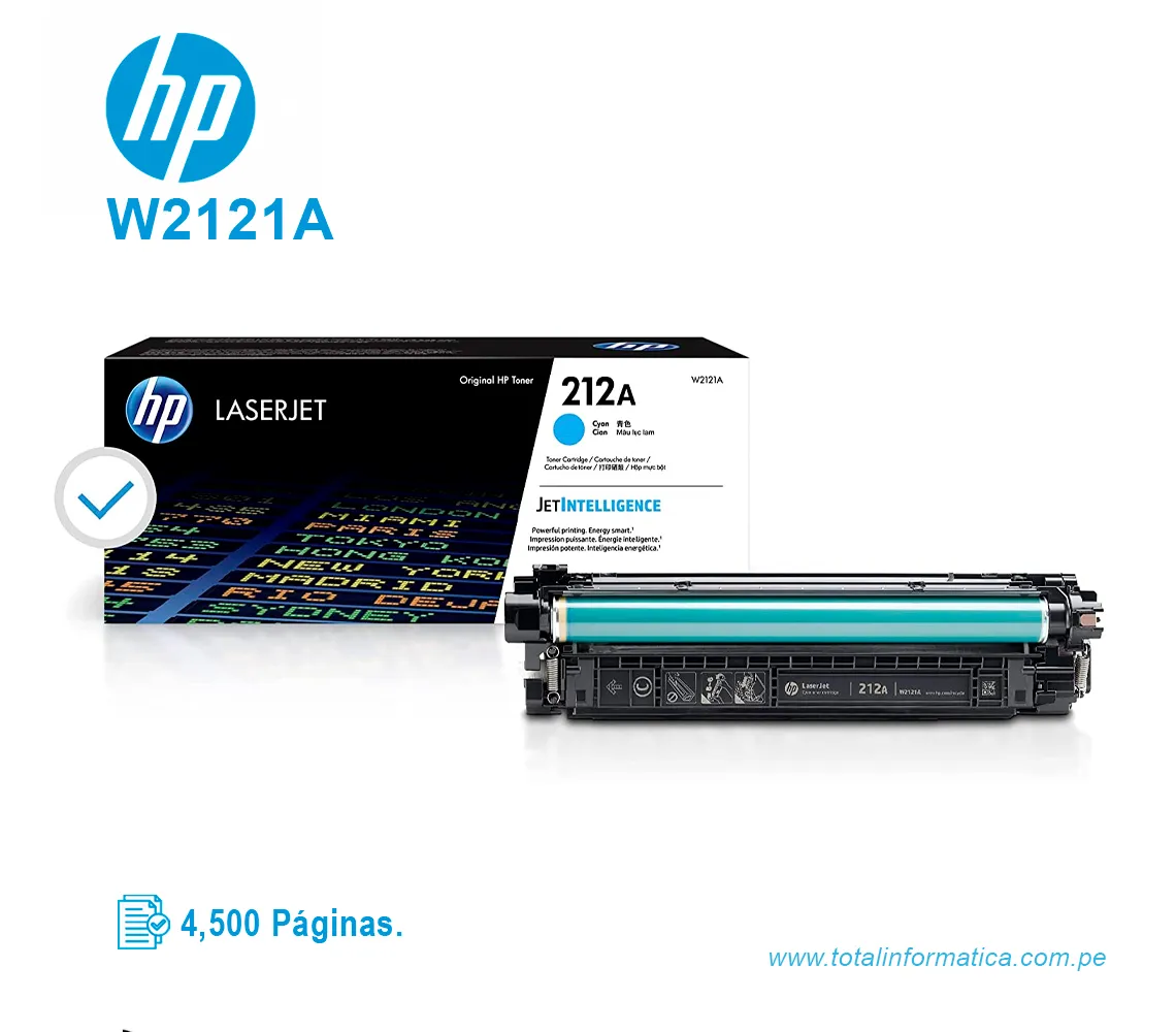 TONER HP 212A W2121A L.J. M555 CYAN 4500 PGS - imagen 2
