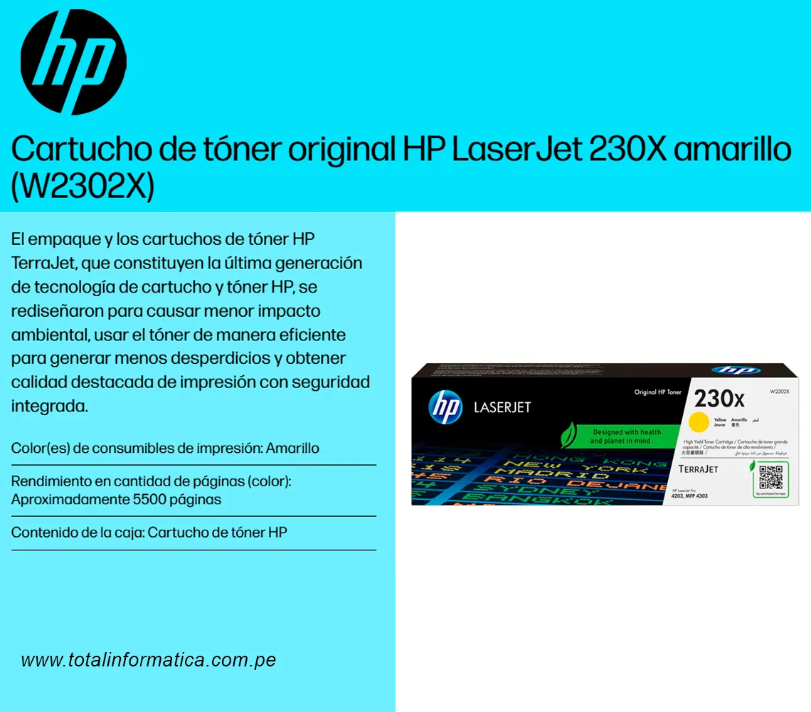 TONER HP 230X W2302X L.J. YELLOW 5.5 KPGS   - imagen 2