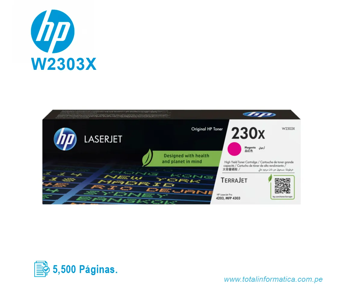 TONER HP 230X W2303X L.J. MAGENTA 5.5 KPGS        - imagen 2