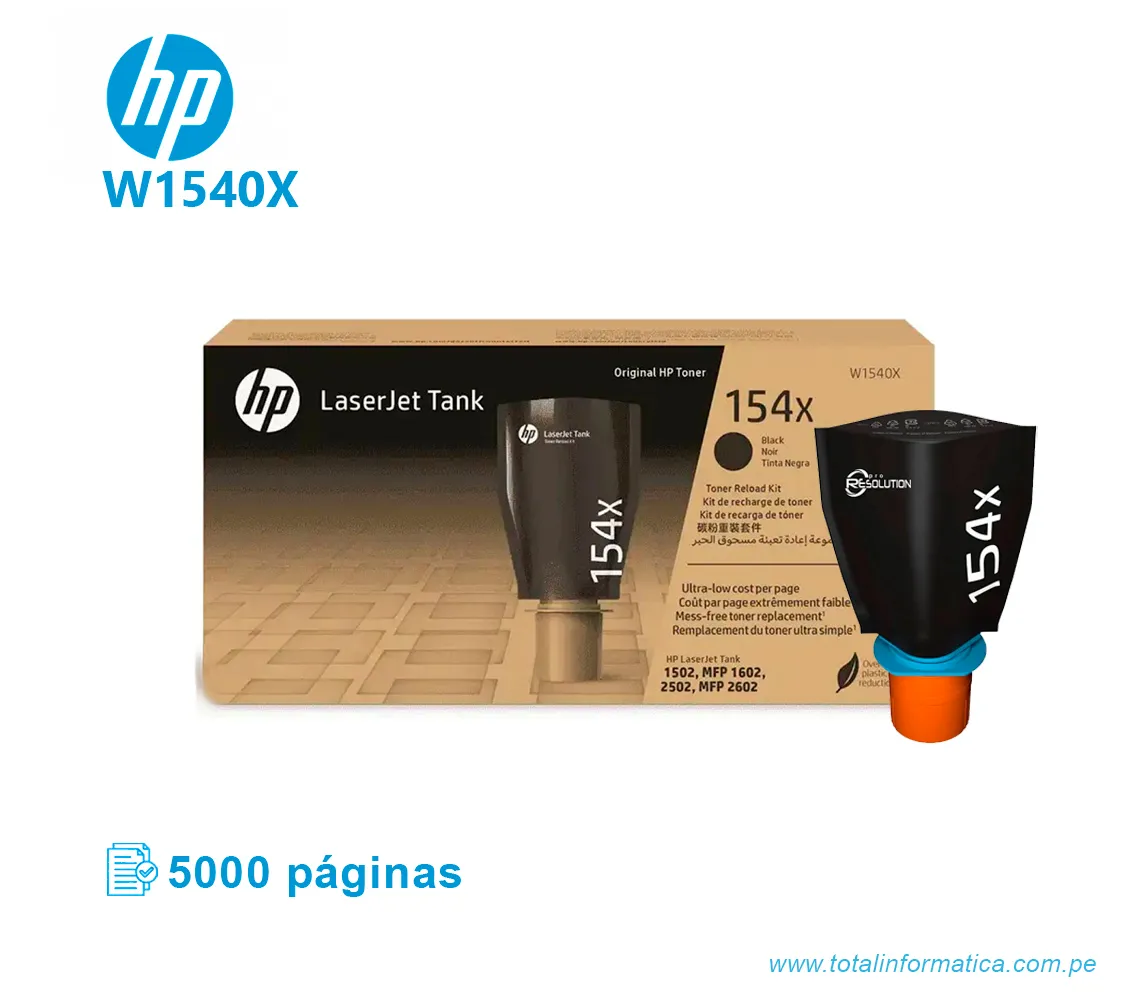 TONER HP 154X W1540X BLACK, LASER JET 1502/2602 5000PGS - imagen 2