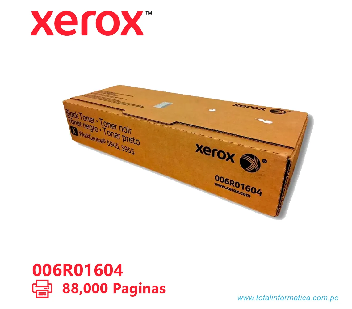 TONER XEROX ( 006R01604 ) WORKCENTRE 5945, 5955 NEGRO, 88000 PAG - imagen 1