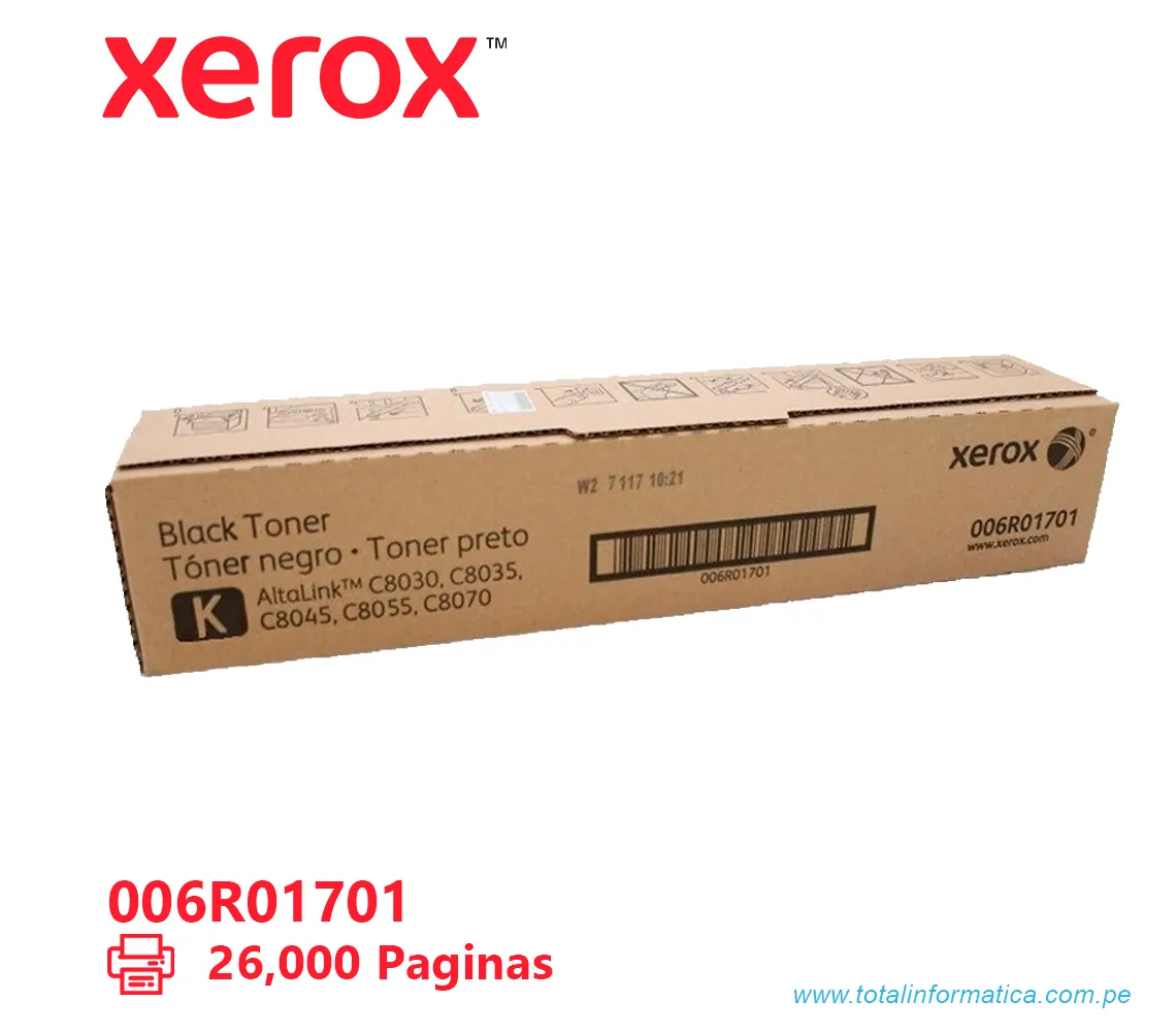 TONER XEROX ( 006R01701 ) ALTALINK C8030, C8070 BLACK, 26K PAG - imagen 2