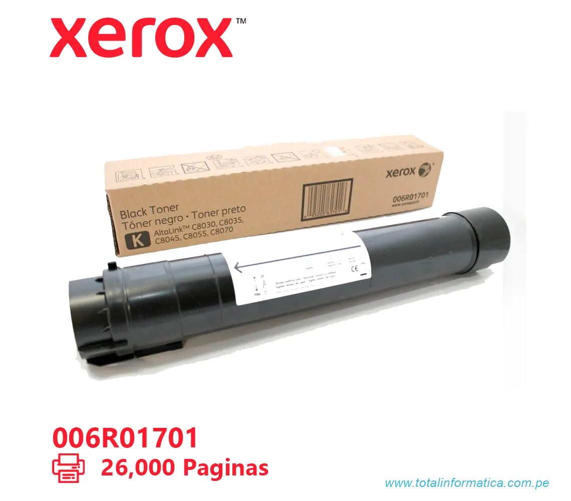 TONER XEROX ( 006R01701 ) ALTALINK C8030, C8070 BLACK, 26K PAG - imagen 1