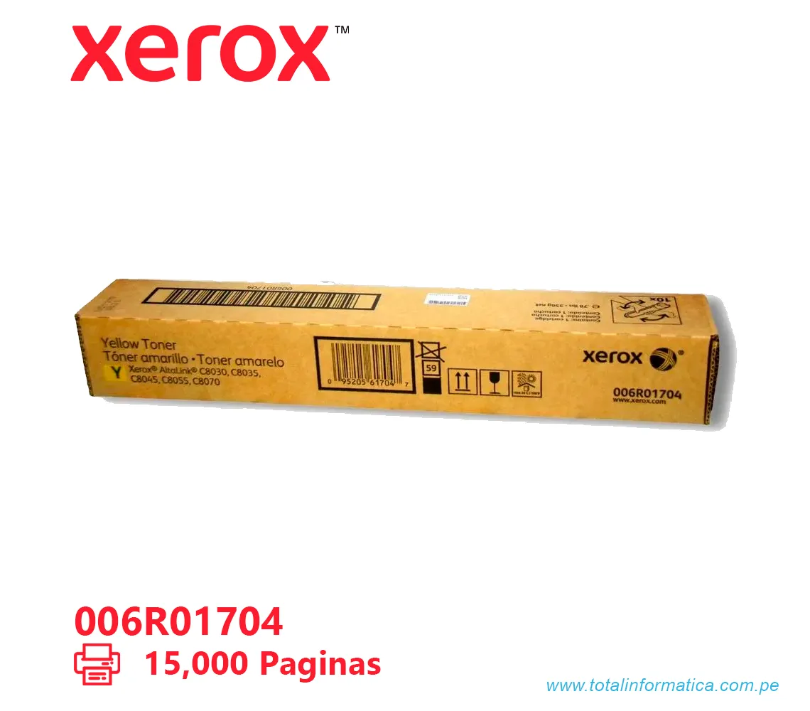TONER XEROX ( 006R01704 ) ALTALINK C8030, C8070 YELLOW, 15K PAG - imagen 2