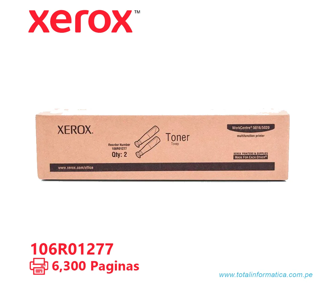 TONER XEROX ( 106R01277 ) WORKCENTRE 5020, CJA X 2, 6300 PÁGINAS - imagen 2