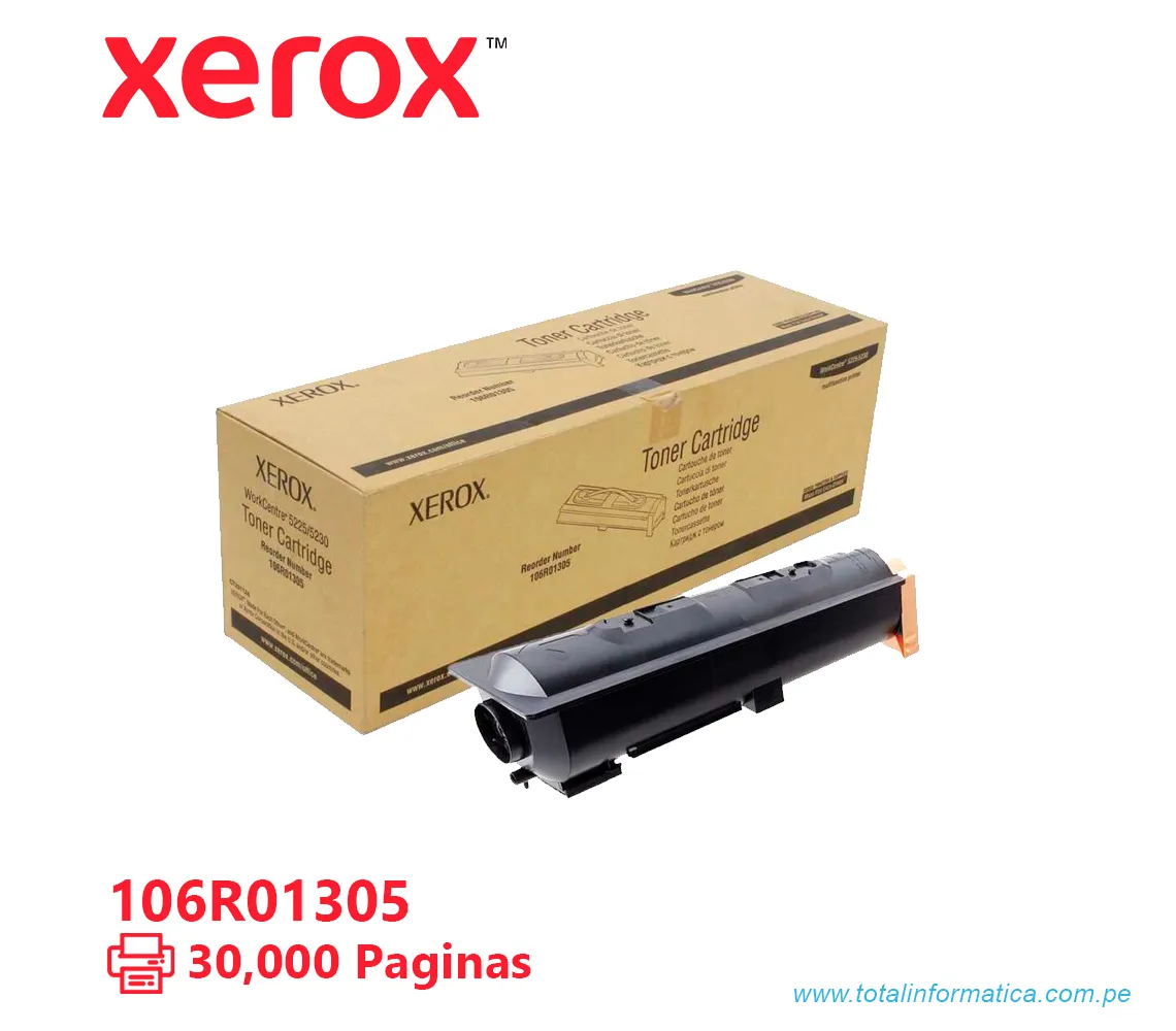 TONER XEROX ( 106R01305 ) WORKCENTRE 5225, 5230 NEGRO, 30K PAG - imagen 1