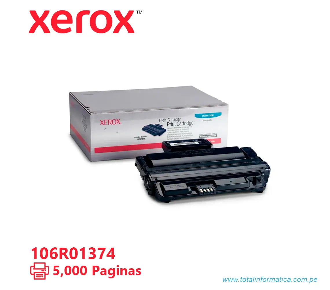TONER XEROX ( 106R01374 ) PHASER 3250, NEGRO, 5K PAG - imagen 1