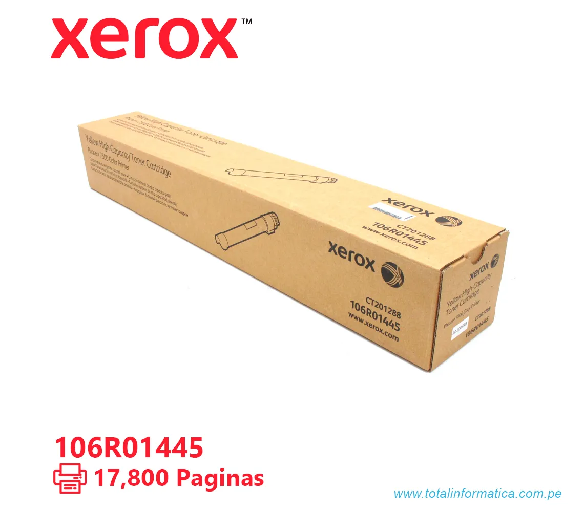 TONER XEROX ( 106R01445 ) PHASER 7500 YELLOW, 17,800 PAG - imagen 2