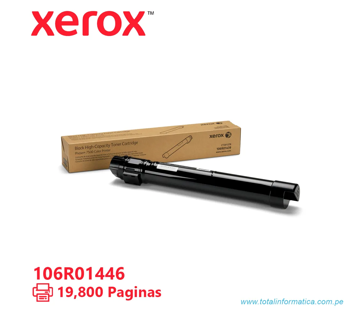 TONER XEROX ( 106R01446 ) PHASER 7500 NEGRO, 19,800 PAG - imagen 1