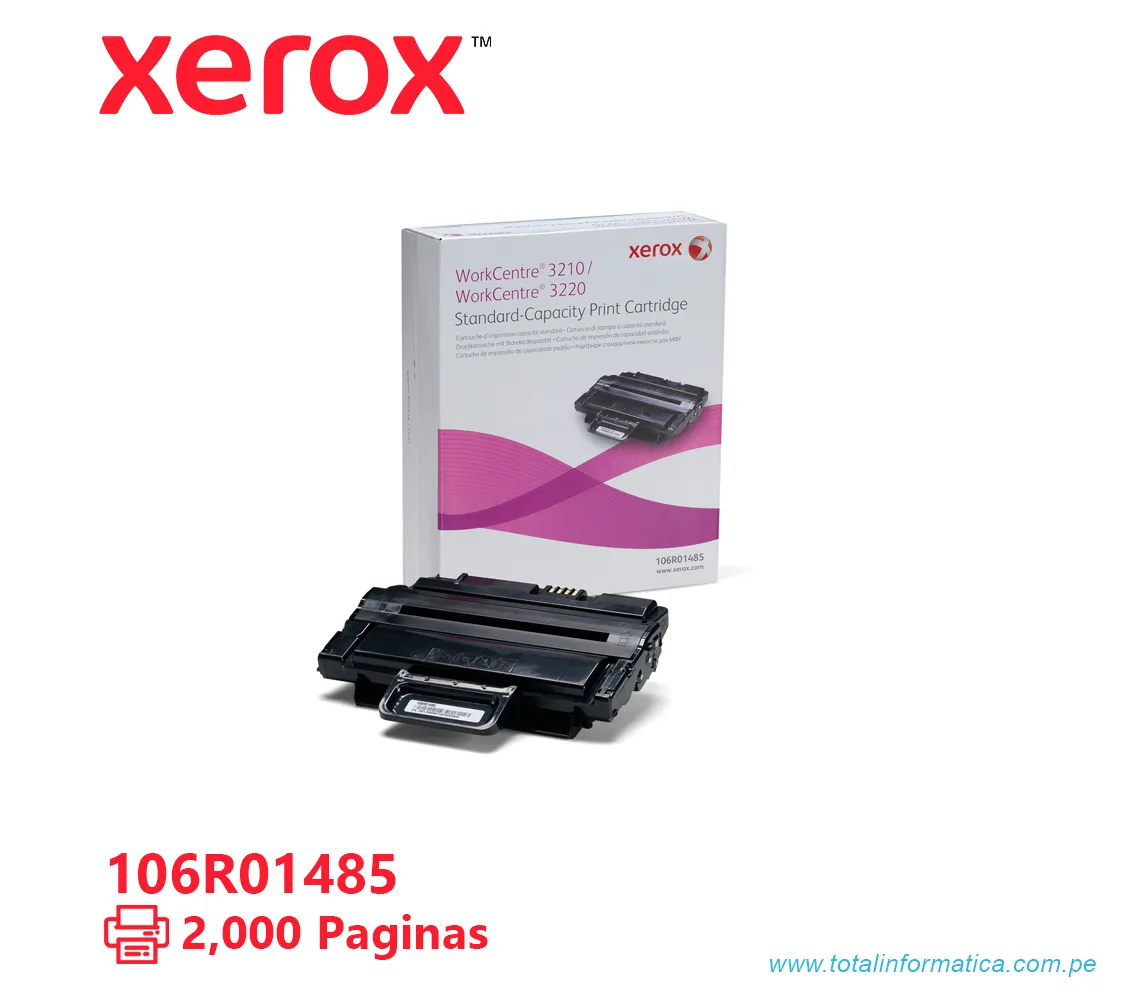 TONER XEROX ( 106R01485 ) WORKCENTRE 3220, 3210 BLACK, 2000 PAG - imagen 1