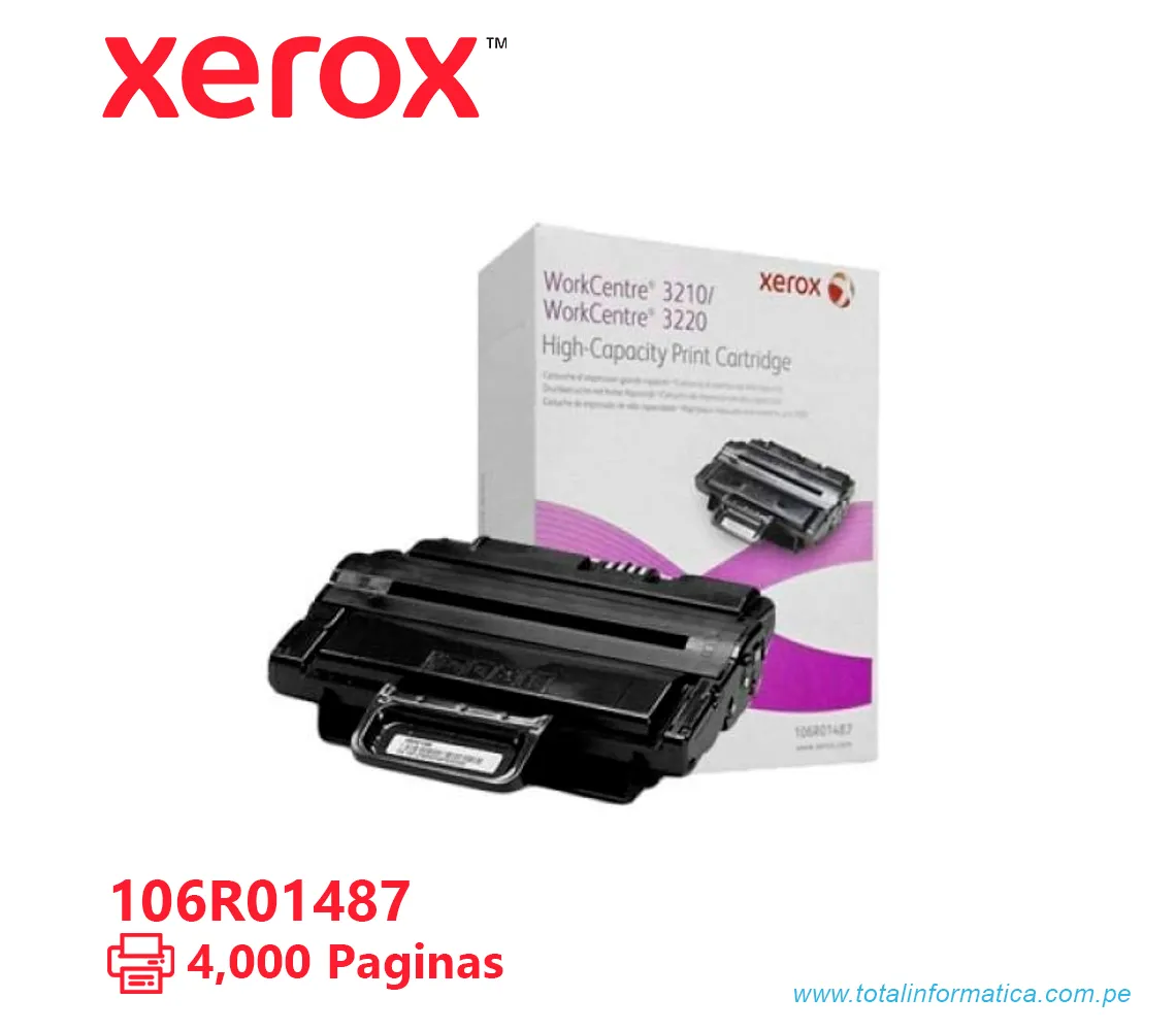 TONER XEROX ( 106R01487 ) WORKCENTRE 3220, 3210 BLACK 4000 PAG - imagen 2