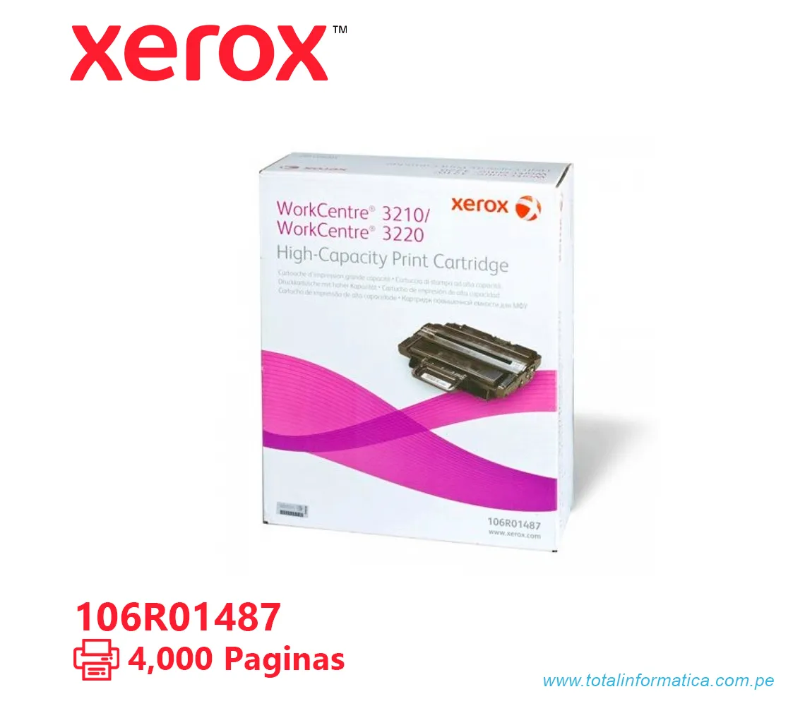 TONER XEROX ( 106R01487 ) WORKCENTRE 3220, 3210 BLACK 4000 PAG - imagen 1