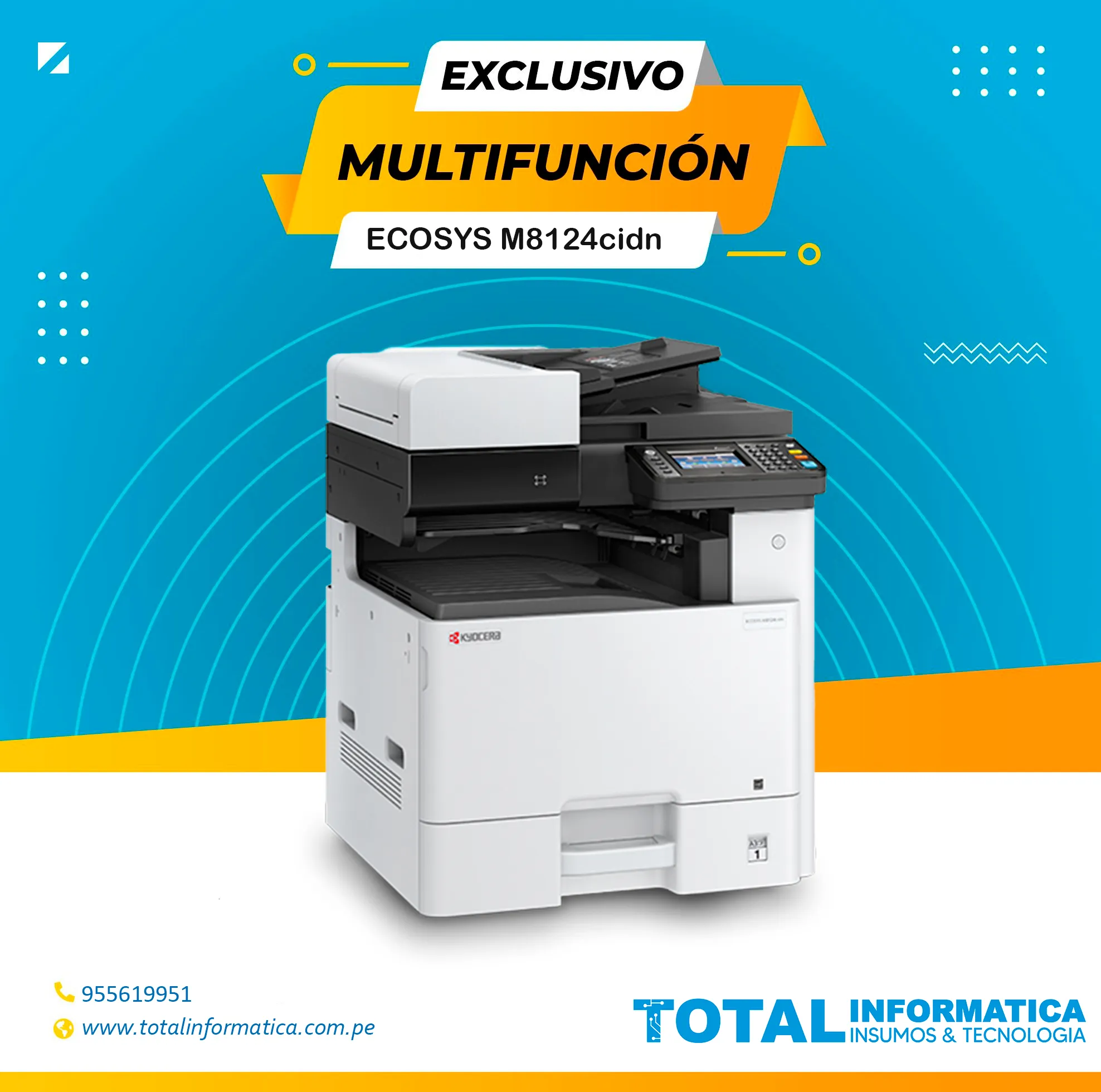 IMPRESORA LÁSER ECOSYS M8124CIDN KYOCERA COLOR, MULTIFUNCIONAL - imagen 3