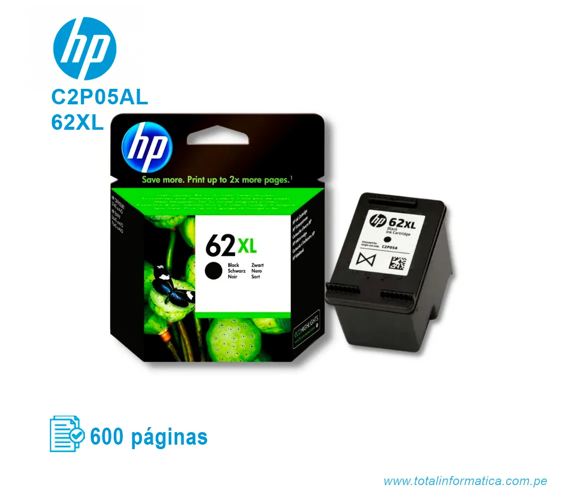 TINTA HP 62XL NEGRO ( C2P05AL ) OFFICEJET 200, 600 PAG - imagen 2
