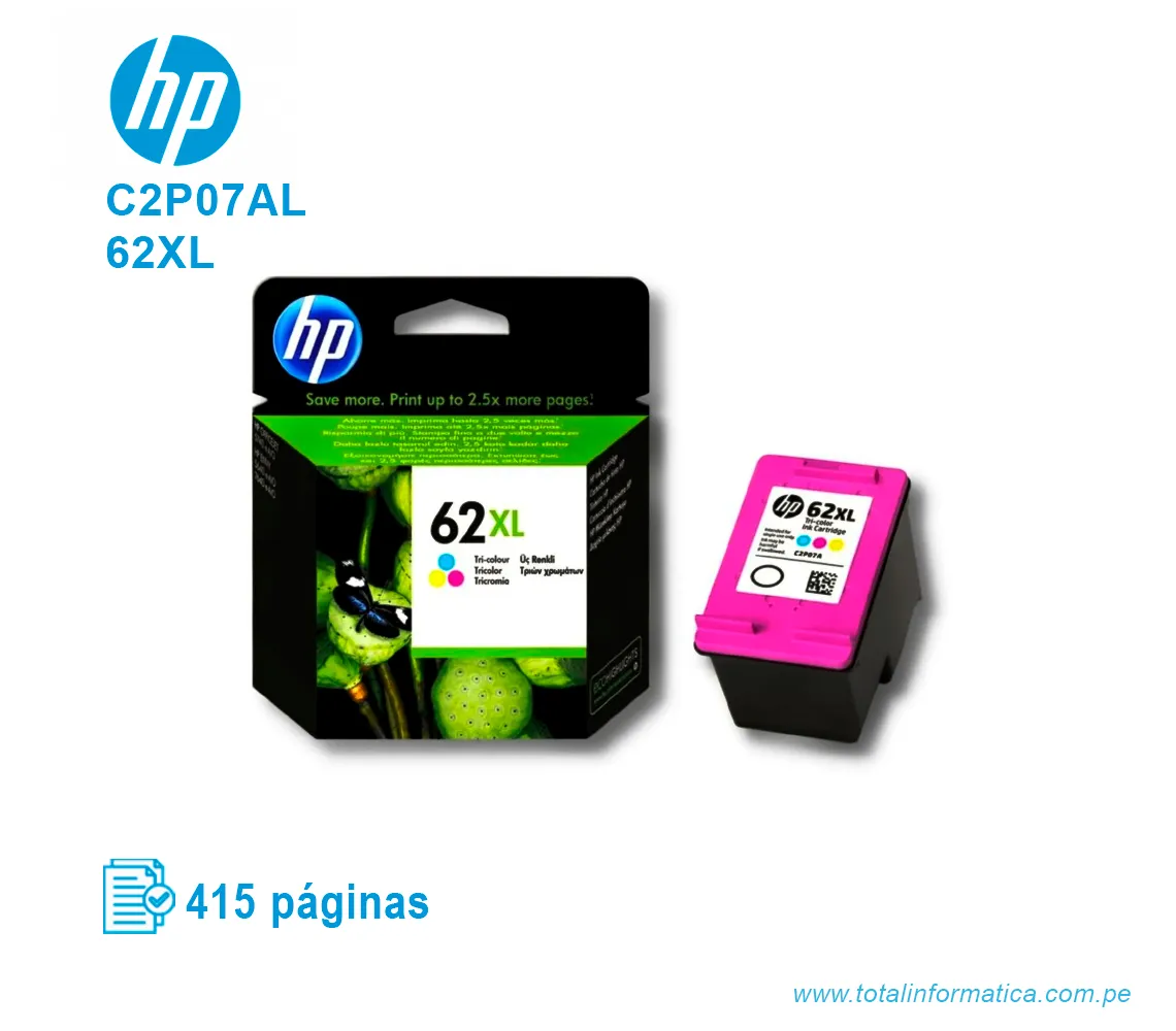 TINTA HP 62XL TRICOLOR ( C2P07AL ) OFFICEJET 200, 415 PAG - imagen 2