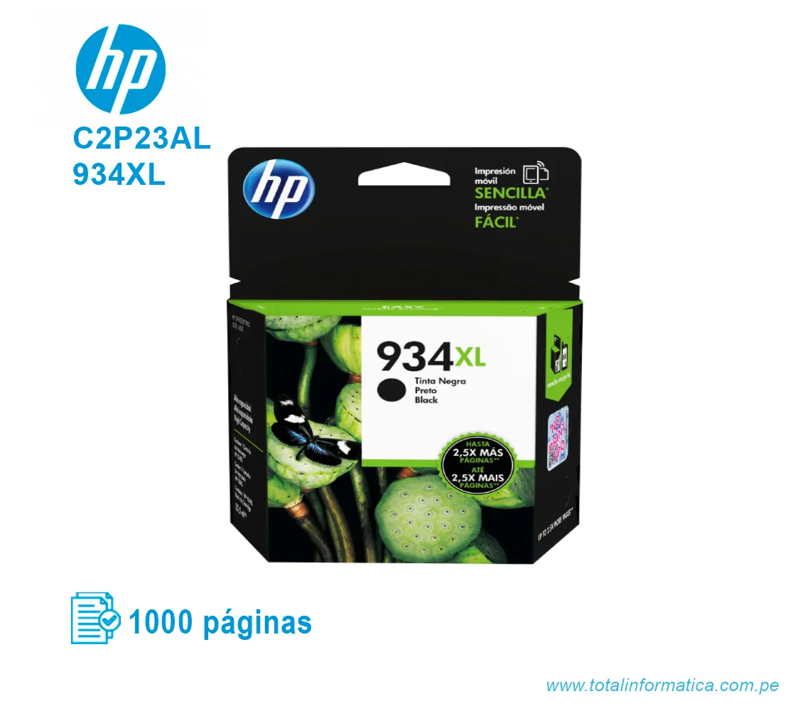 TINTA HP 934XL NEGRO ( C2P23AL ) OFFICEJET 6830, 6230, 1K PÁG - imagen 1