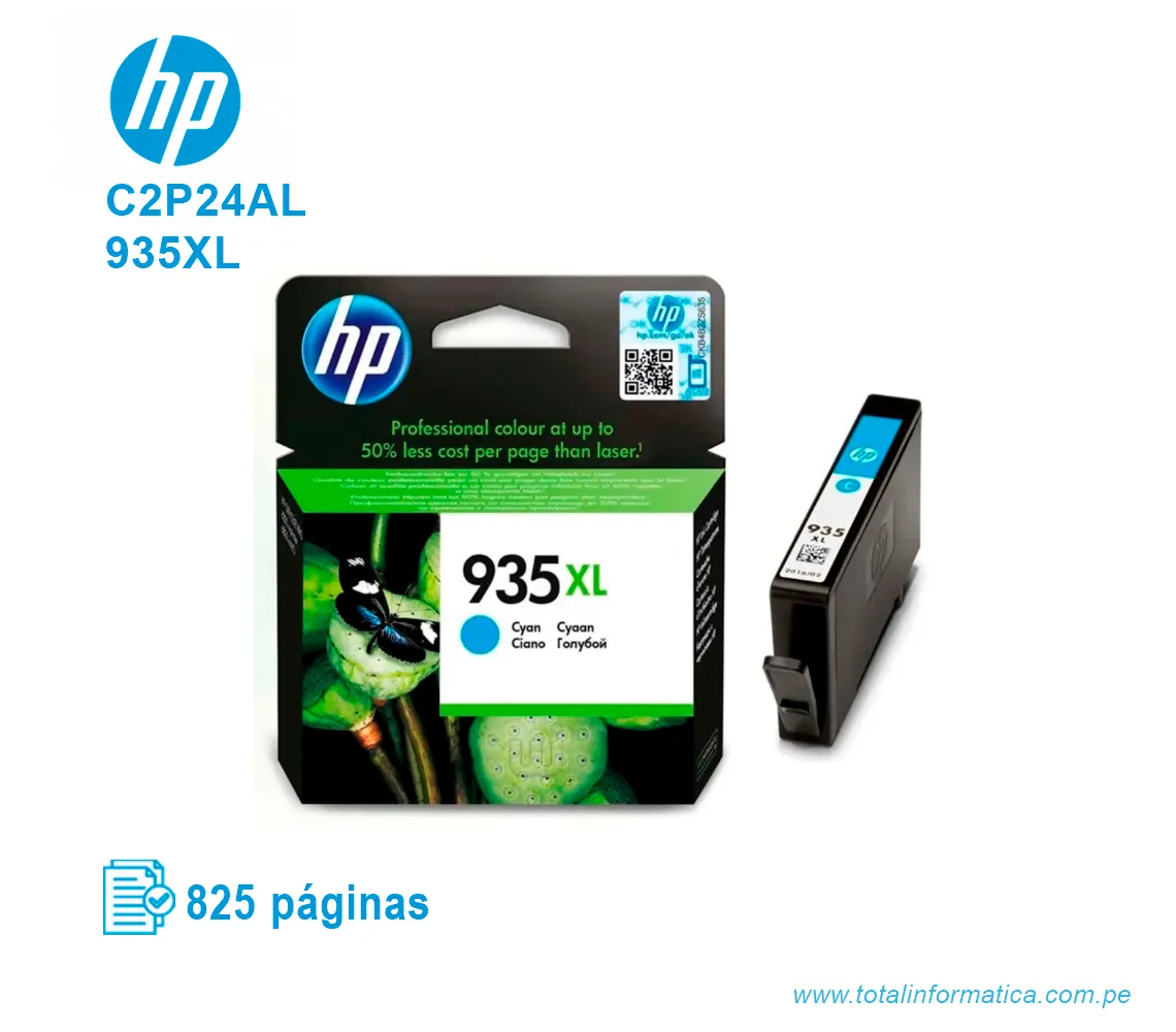 TINTA HP 935XL CYAN ( C2P24AL ) OFFICEJET 6830, 6230, 825 PÁG - imagen 2