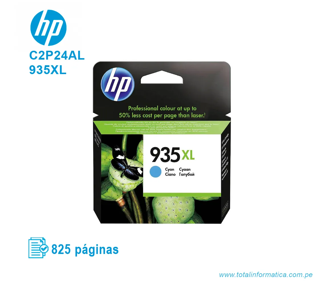 TINTA HP 935XL CYAN ( C2P24AL ) OFFICEJET 6830, 6230, 825 PÁG - imagen 1