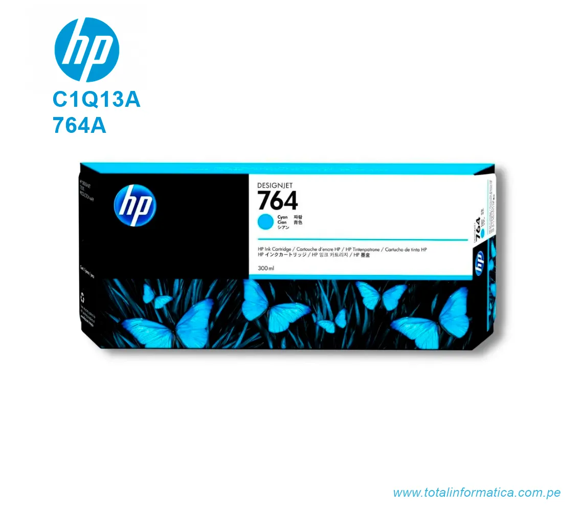TINTA HP 764A CYAN ( C1Q13A ) DESIGNJET T3500, 300ML - imagen 1