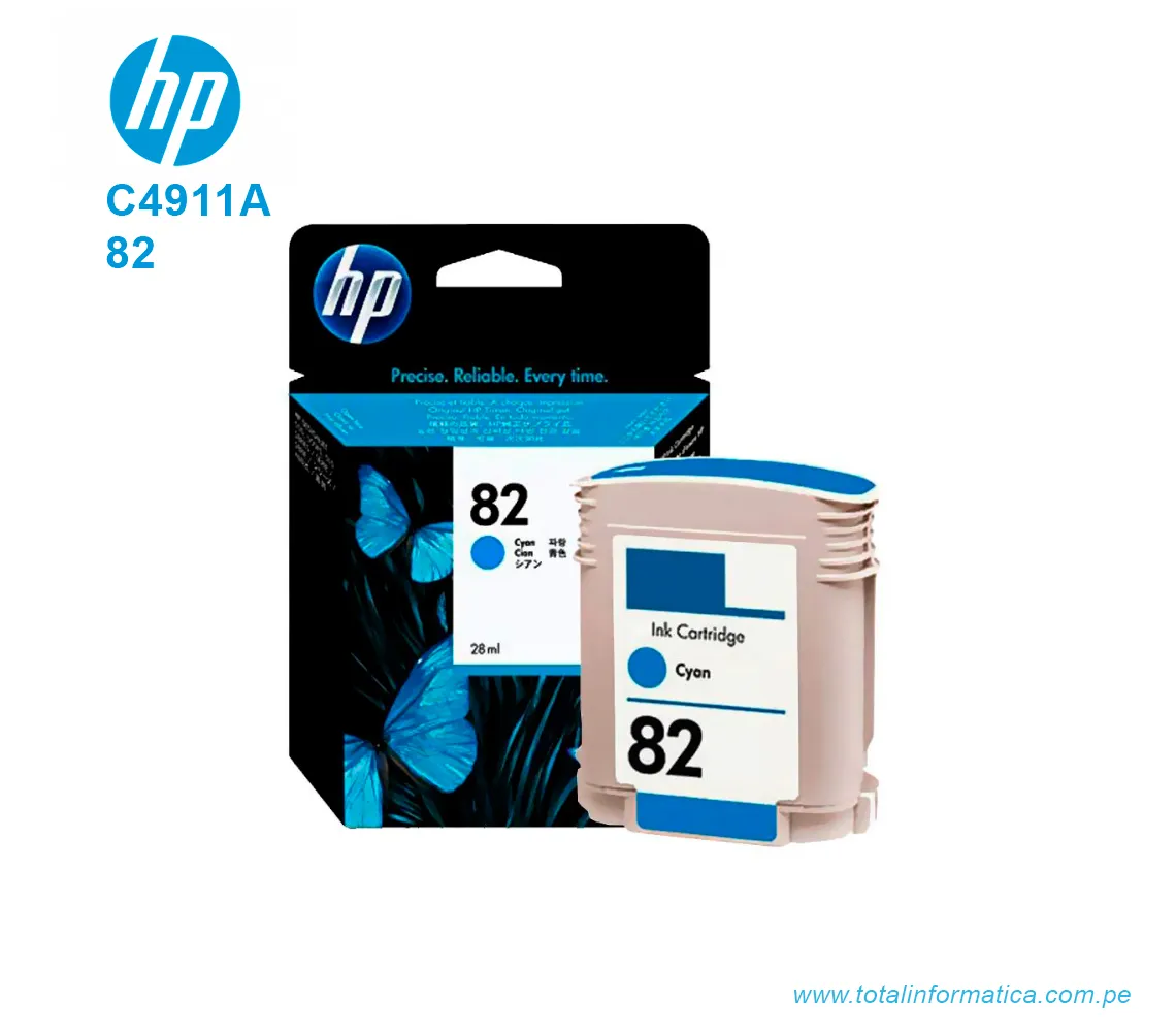 TINTA HP 82 CYAN ( C4911A ) DESIGNJET 500, 800C, 69ML - imagen 2