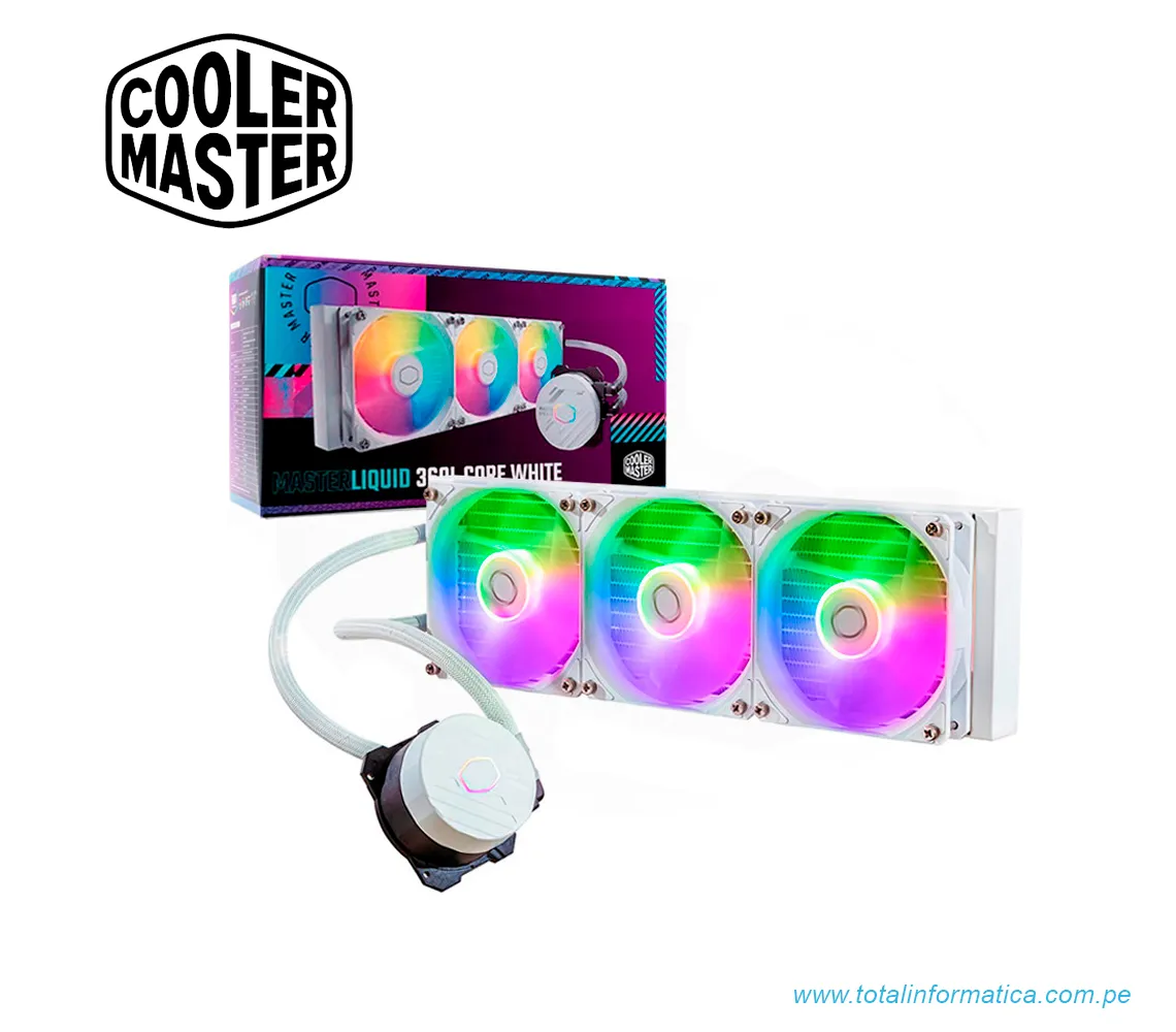 COOLER LIQUIDO CPU  COOLER MASTER MASTERLIQUID 360L CORE WHITE - imagen 1