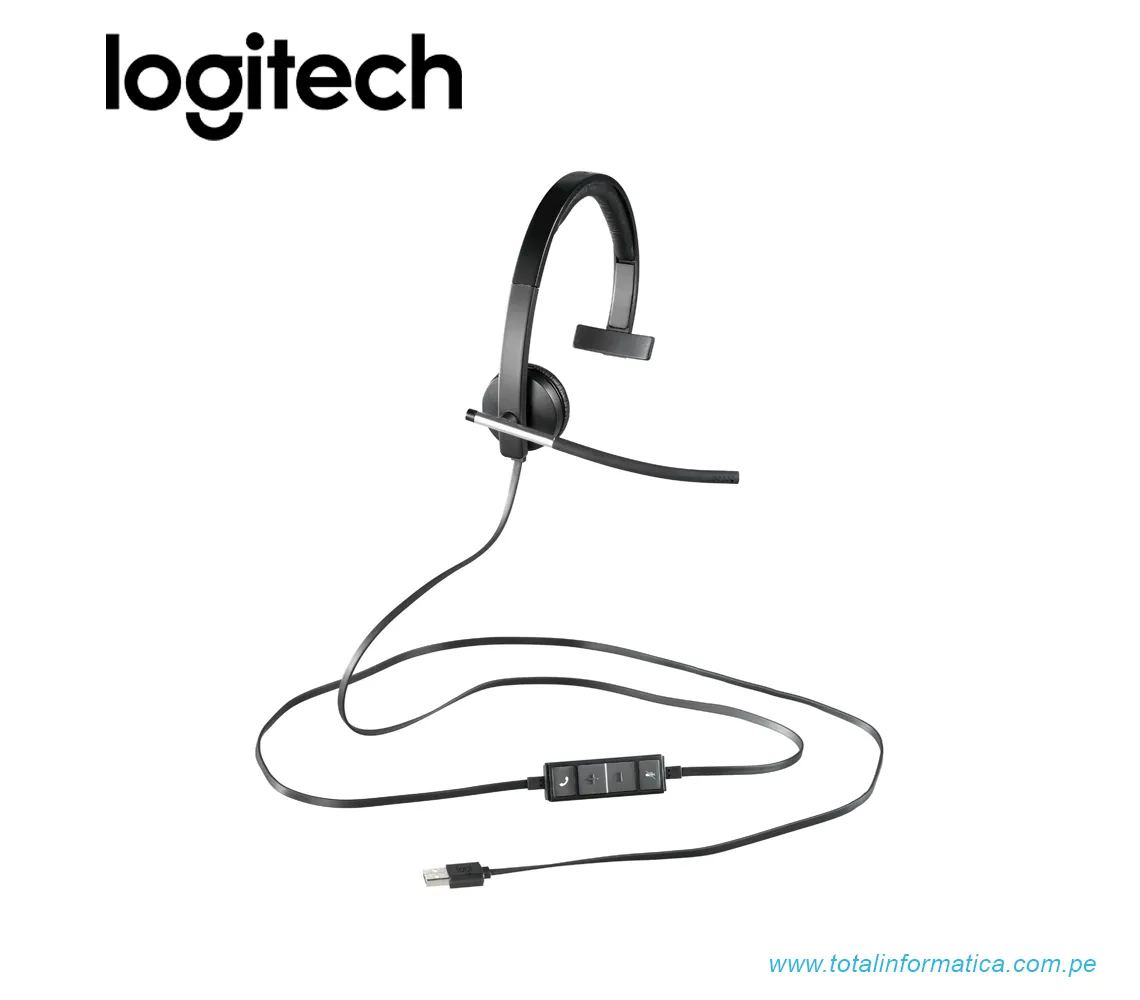 AUDIFONO CON MICROFONO LOGITECH B2B H650E MONO, USB, NEGRO(981-000513) - imagen 2