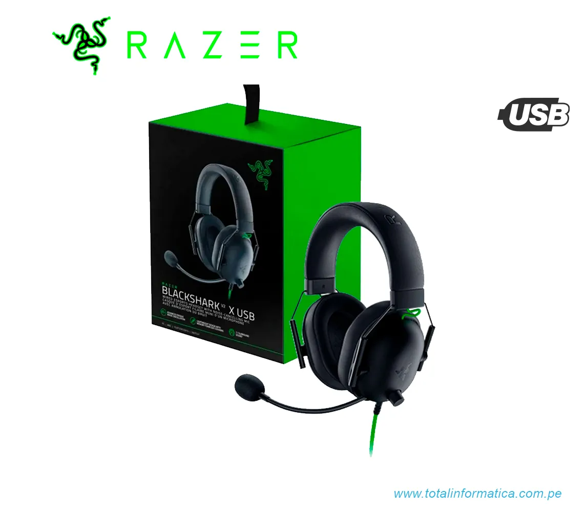 AUDIFONO GAMER  CON MICROFONO RAZER BLACKSHARK V2 X USB, NEGRO(RZ04-04570100-R3U1) - imagen 3