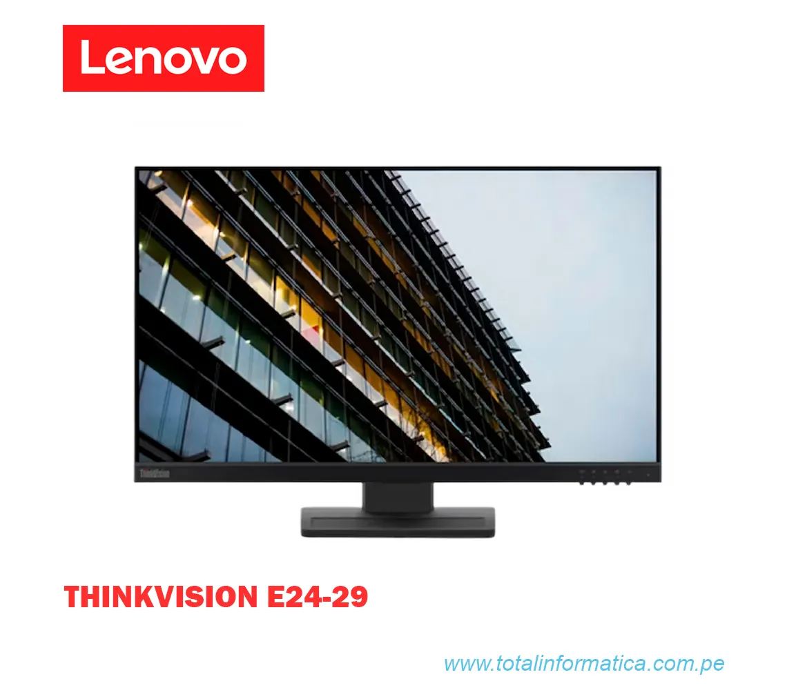 MONITOR LENOVO THINKVISION E24-29 LCD DE 23.8", FHD, HDMI, VGA - imagen 1