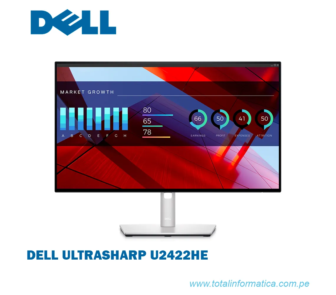 MONITOR DELL ULTRASHARP U2422HE DE 23.8" FHD IPS, 1920 X 1080, HDMI, DP - imagen 1
