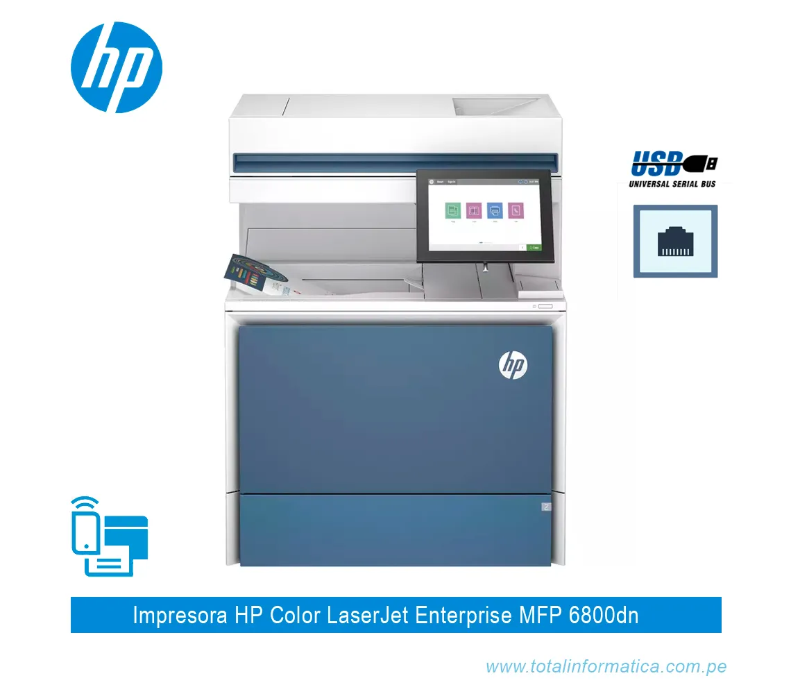 IMPRESORA HP COLOR LASERJET ENTERPRISE MFP 6800DN 6QN35A, 55PPM - imagen 1