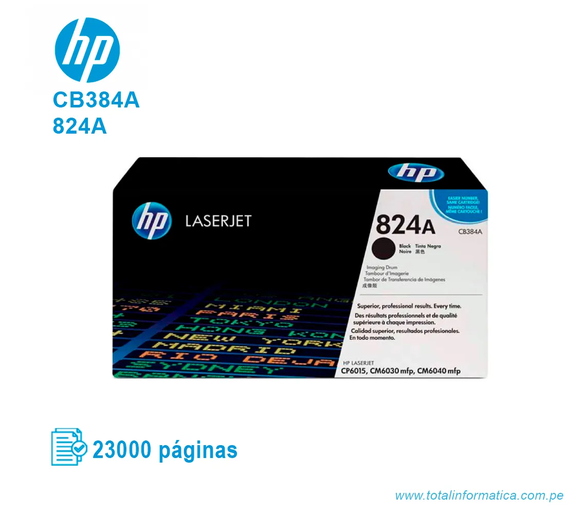 TAMBOR HP 824A ( CB384A ) LASERJET 6015, CM6040 BLACK - imagen 1