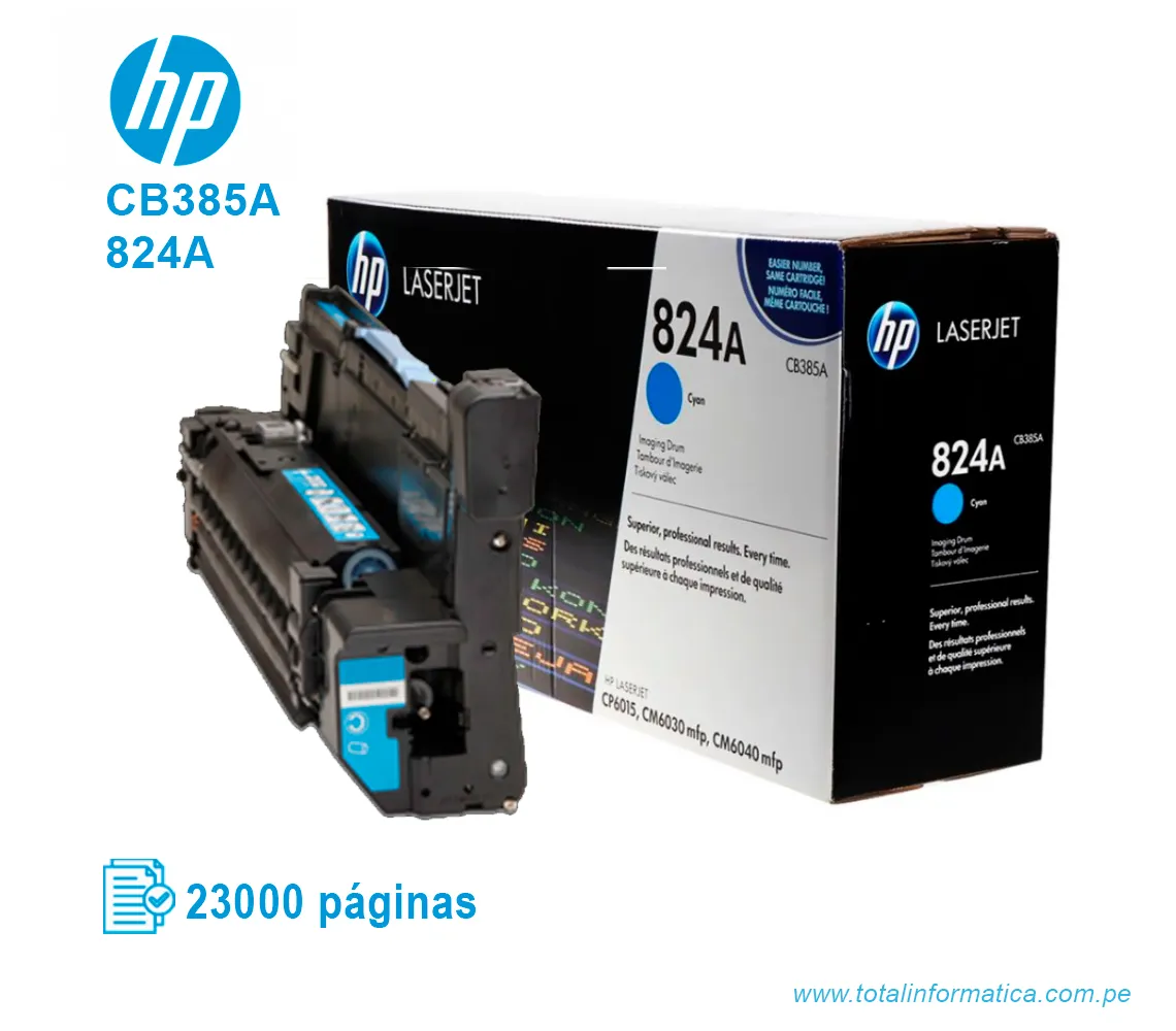 TAMBOR HP 824A ( CB385A ) LASERJET 6015, CM6040 CYAN - imagen 2