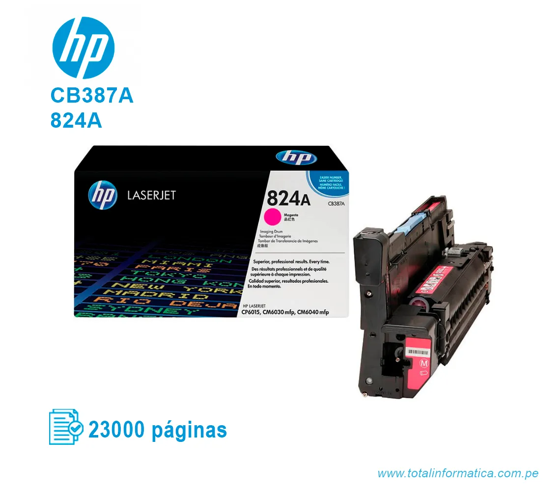 TAMBOR HP 824A ( CB387A ) LASERJET 6015, CM6040 MAGENTA - imagen 1