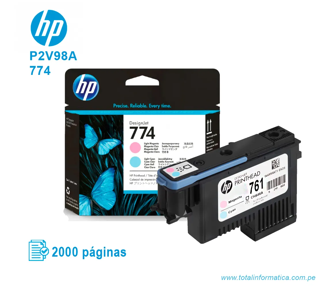CABEZAL HP 774 ( P2V98A ) Z6810, MAGENTA Y CYAN - imagen 2