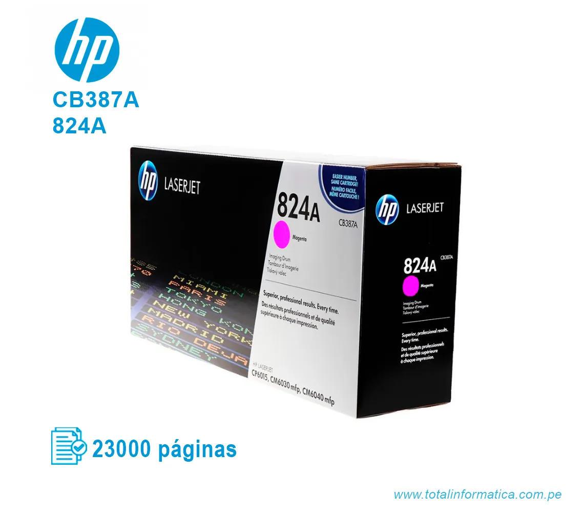 TAMBOR HP 824A ( CB387A ) LASERJET 6015, CM6040 MAGENTA - imagen 2