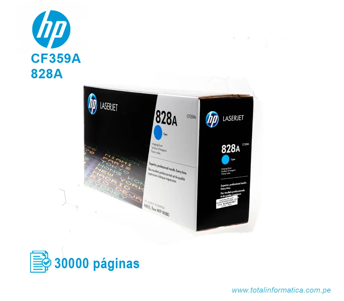 DRUM HP 828A ( CF359A ) M855, M880 CYAN - imagen 2