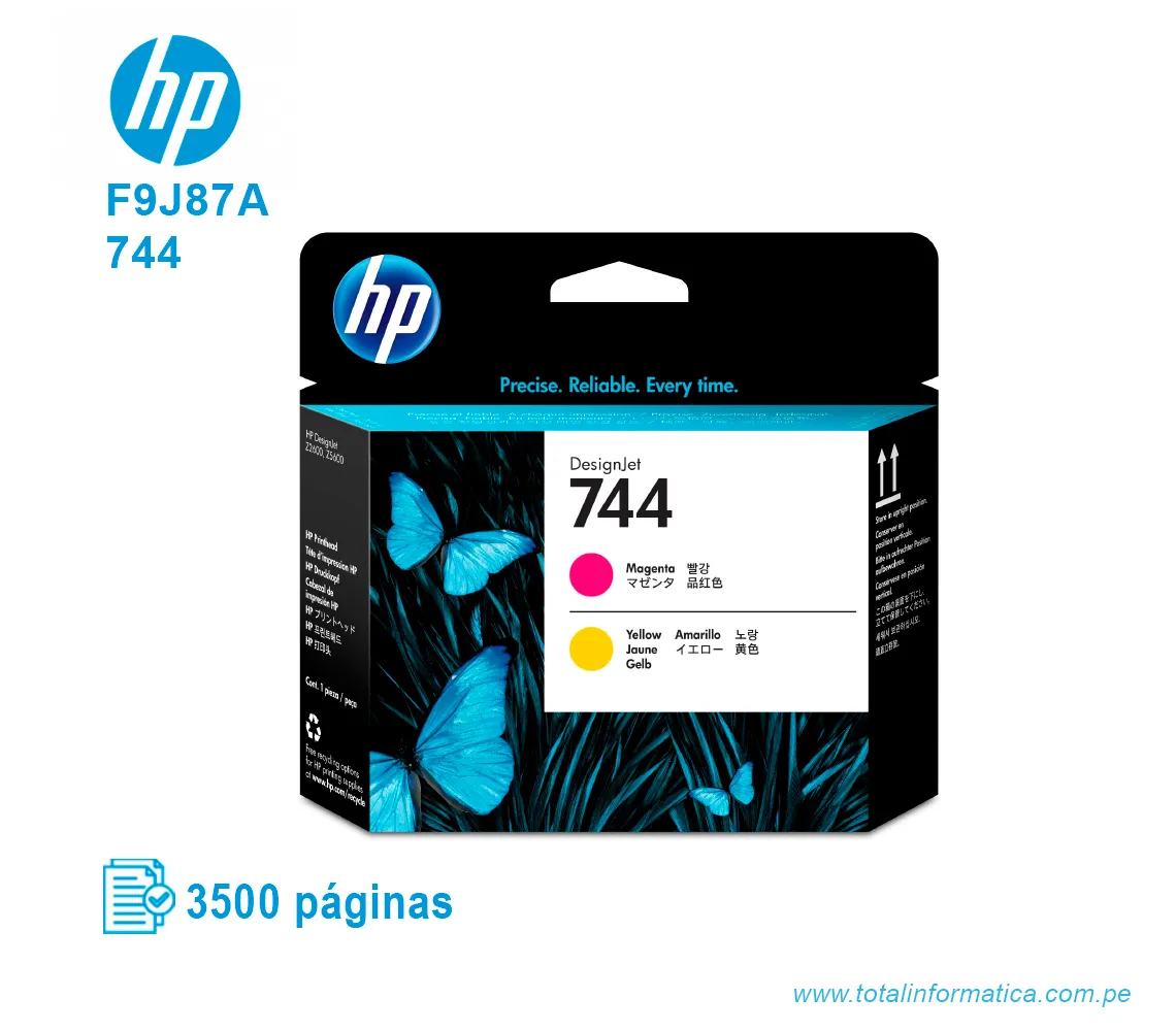 CABEZAL HP 744 ( F9J87A ) DESIGNJET Z2600, Z5600 MAGENTA Y YELLOW - imagen 1