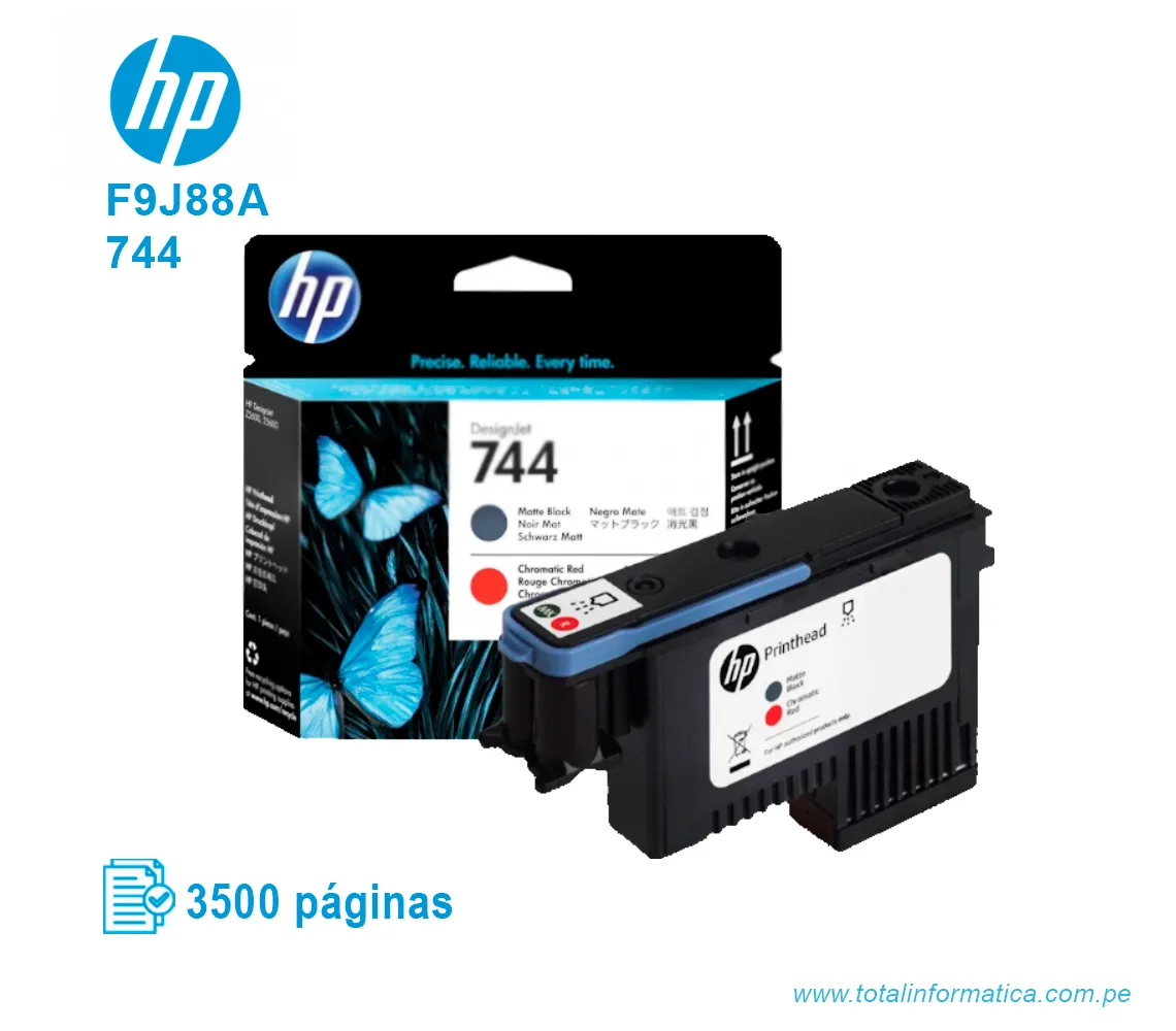 CABEZAL HP 744 ( F9J88A ) DESIGNJET Z2600, Z5600 BLACK Y CHROM RED - imagen 2