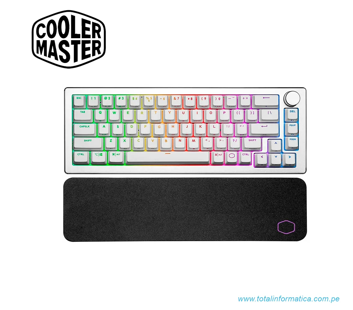 TECLADO COOLER MASTER KEYBOARD CK721/WHITE/TTC RED/US - imagen 1