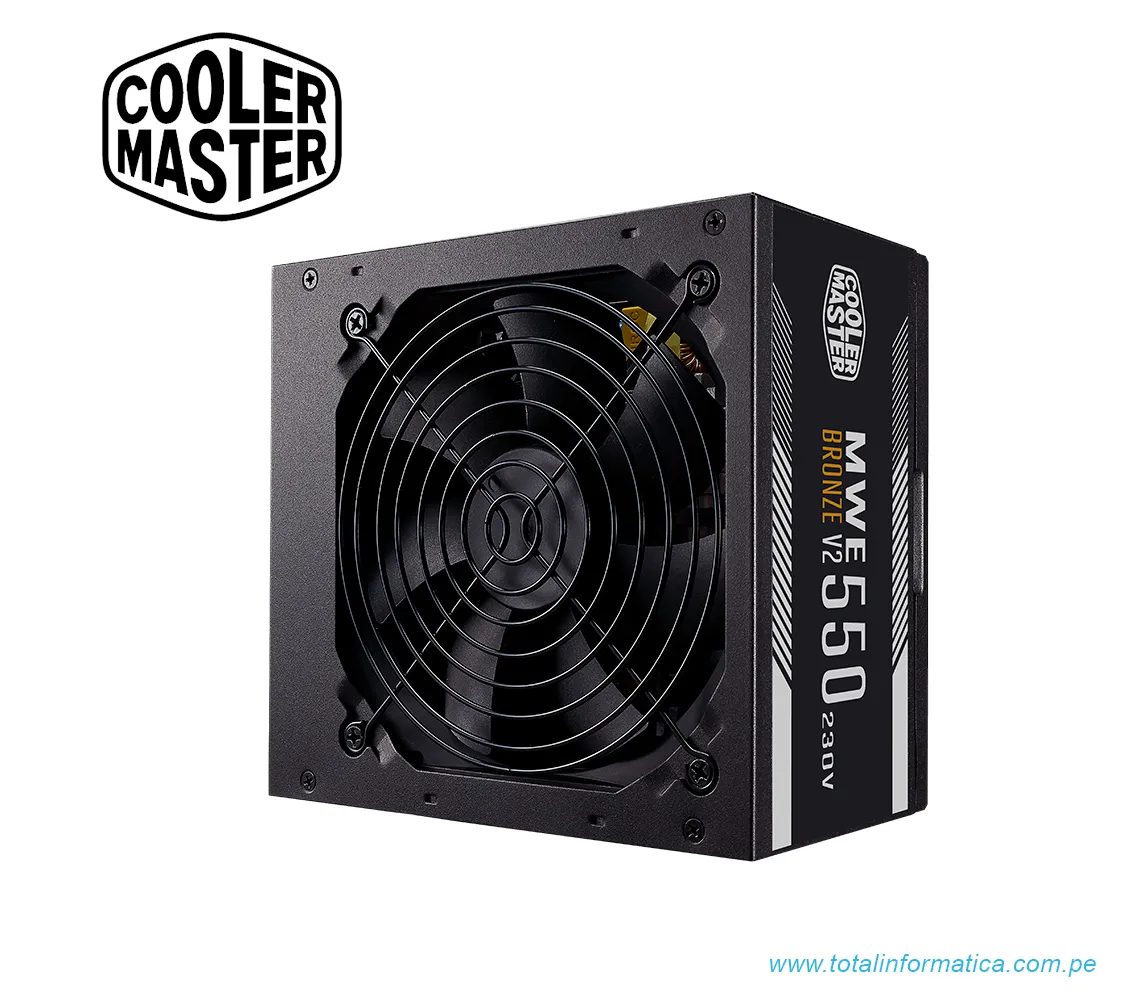 FUENTE DE PODER COOLER MASTER MWE  BRONZE 80 V2 230V 550W A/US CABLE-NO MODULAR(MPE-5501-ACABW-BUS) - imagen 1