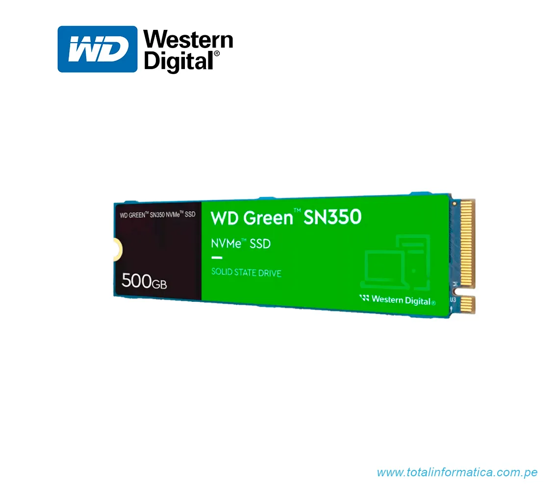 SSD WESTERN DIGITAL 500GB M.2 2280 GREEN SN350 WDS500G2G0C - imagen 1