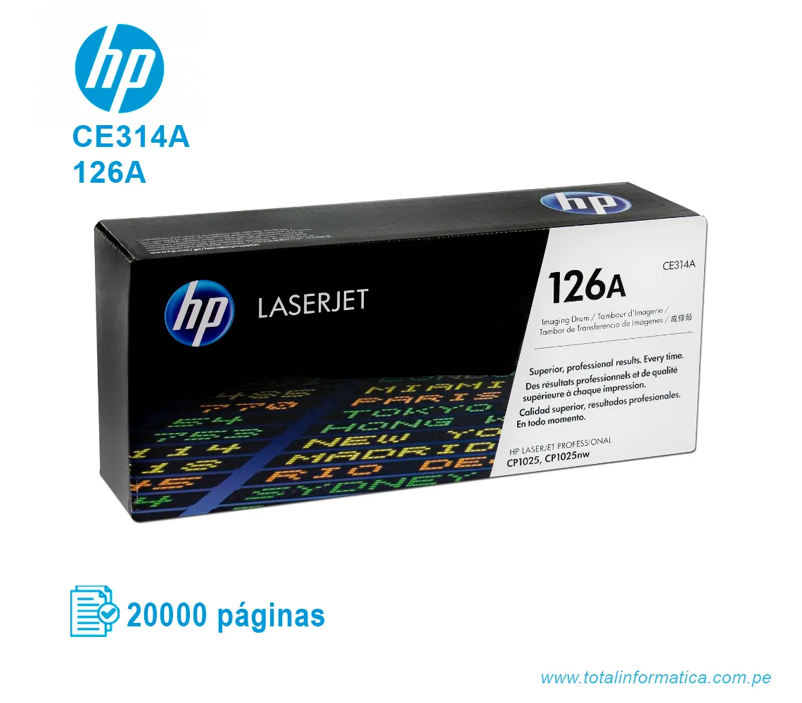DRUM IMAGING HP 126A ( CE314A ) LASERJET CP1025, M175 NEGRO - imagen 1